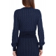 CARDIGAN CORTO A TRECCE, BLU