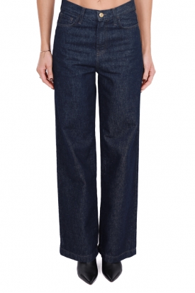 JEANS GAMBA LARGA IN DENIM LAVAGGIO SCURO, BLU