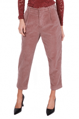 PANTALONE CHINO IN VELLUTO A COSTE, ROSA