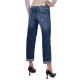 JEANS CROPPED GAMBA LARGA, BLU