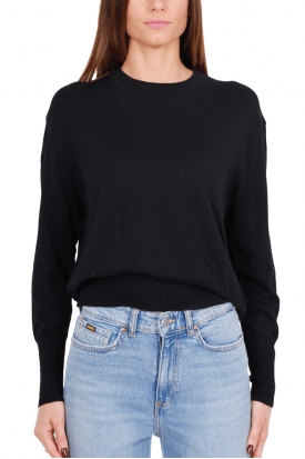 MAGLIA DONNA GIROCOLLO LANA CASHMERE, NERO