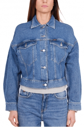 GIACCA JEANS DONNA OVERSIZE, BLU