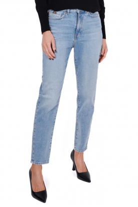 JEANS DONNA MOM FIT IN TELA DENIM DELAVÈ, BLU