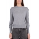 MAGLIA DONNA GIROCOLLO LANA CASHMERE, GRIGIO