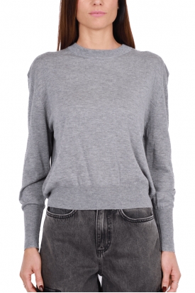 MAGLIA DONNA GIROCOLLO LANA CASHMERE, GRIGIO