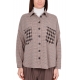 CAMICIA OVERSIZE A QUADRI, CAMMELLO