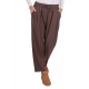 PANTALONE BAGGY CON ELASTICO IN VITA, MARRONE