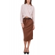 CAMICIA CROPPED IN TESSUTO FLUIDO, BEIGE