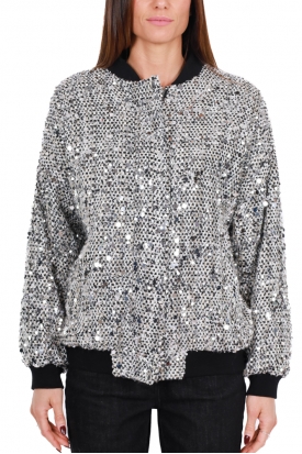 BOMBER CON PAILLETTES, ARGENTO