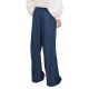 PANTALONE A PALAZZO CON PINCES, BLU