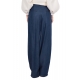 PANTALONE A PALAZZO CON PINCES, BLU