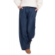 PANTALONE A PALAZZO CON PINCES, BLU