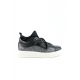 SNEAKERS IN PELLE CON CALZA E GLITTER, NERO