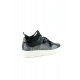 SNEAKERS IN PELLE CON CALZA E GLITTER, NERO