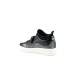 SNEAKERS IN PELLE CON CALZA E GLITTER, NERO